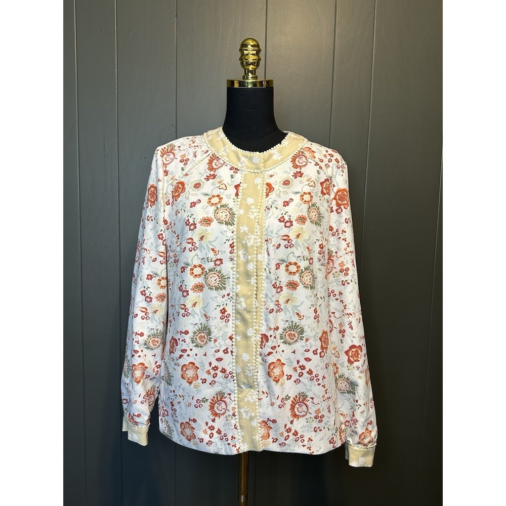 Logo / Lori Goldstein Multi Colored Floral Snap Closed‎ Jacket S Small